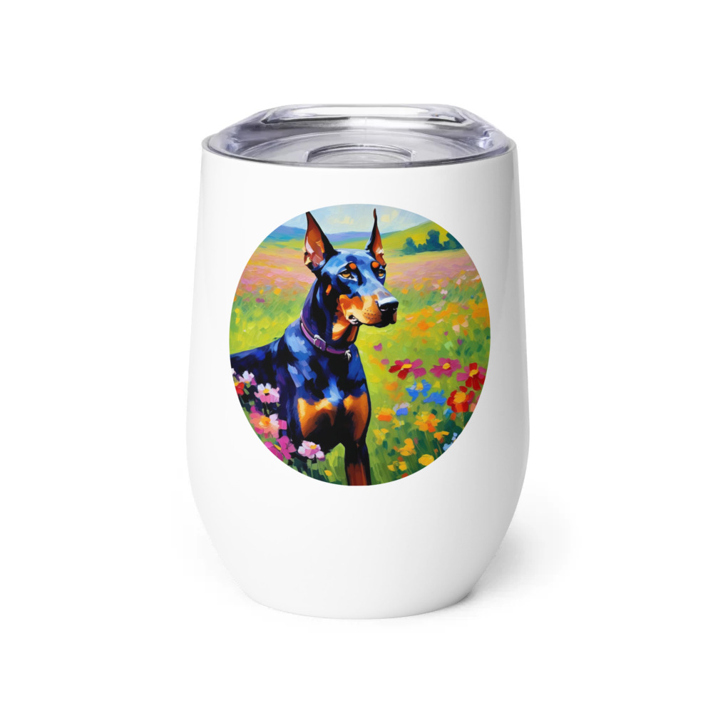 PugMug Custom Doberman Pinscher Wine Tumbler