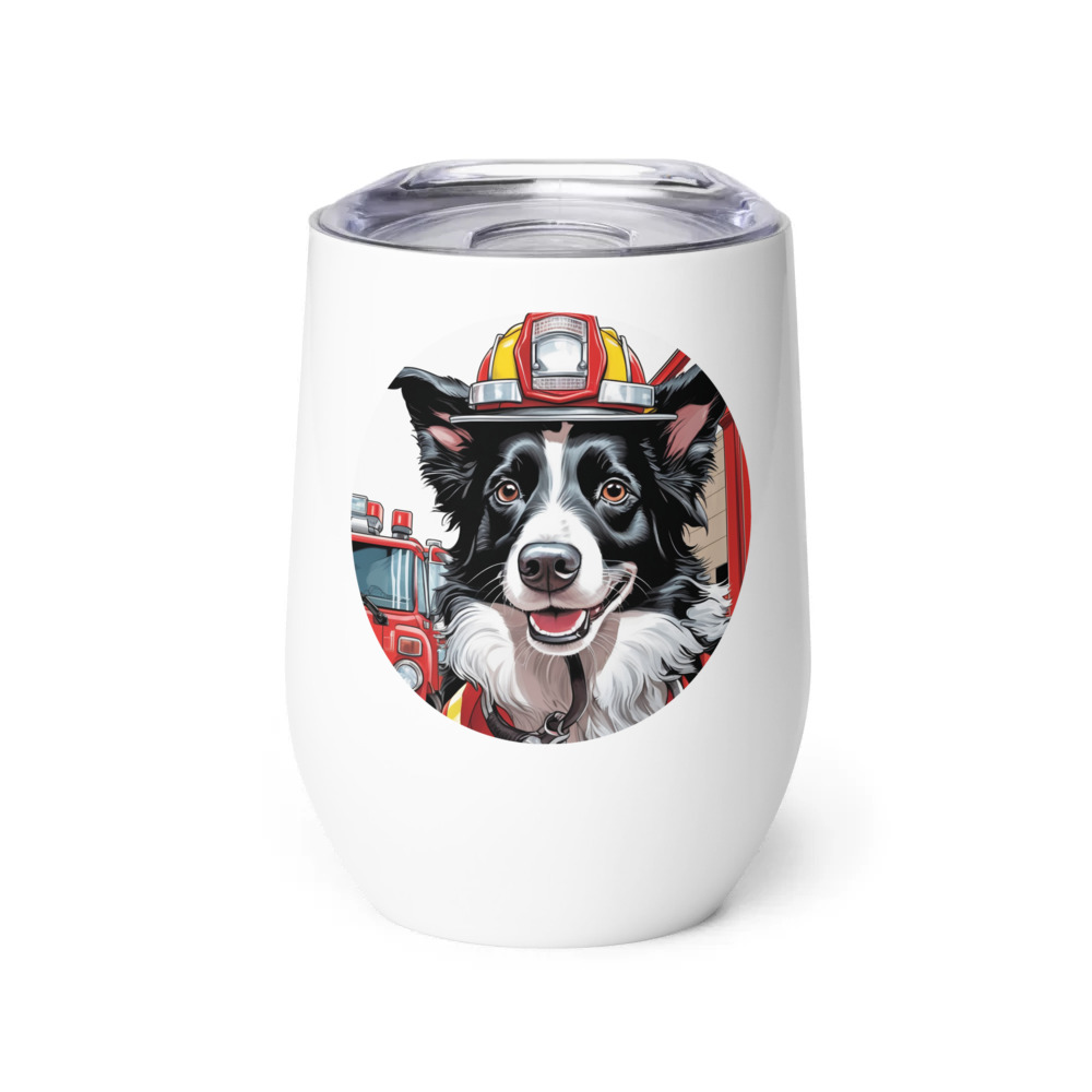 PugMug Custom Border Collie Wine Tumbler