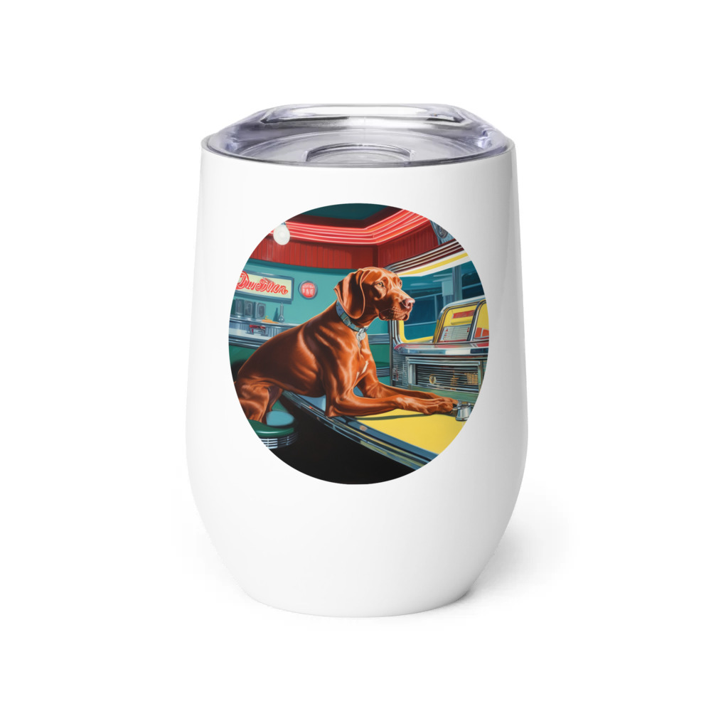 PugMug Custom Vizsla Wine Tumbler