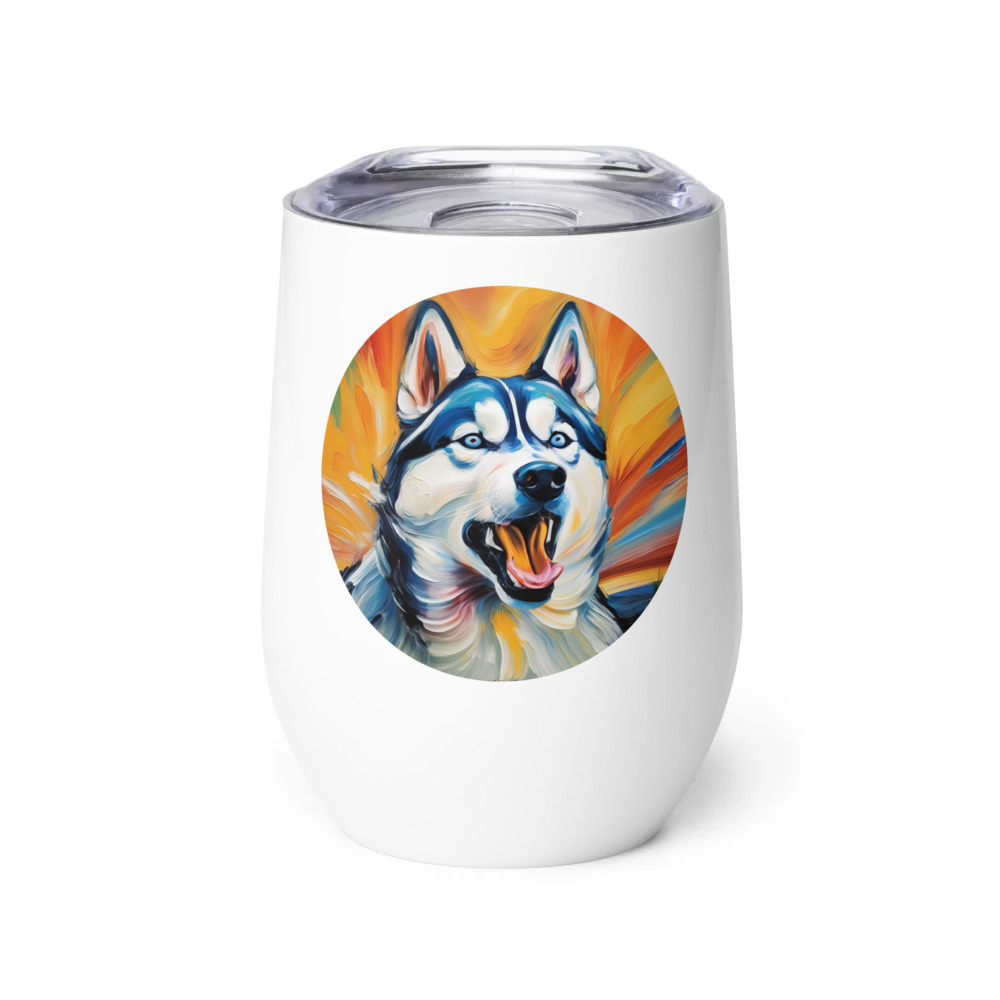 PugMug Custom Siberian Husky Wine Tumbler