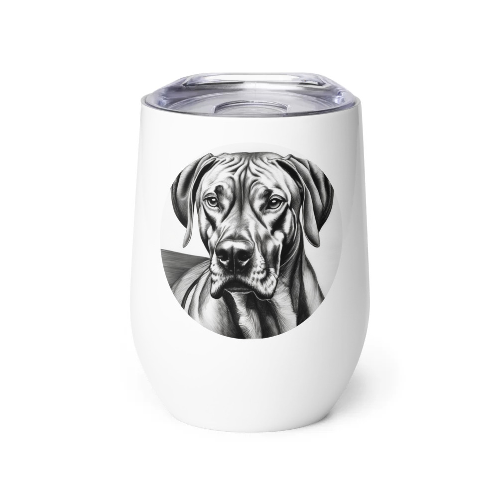 PugMug Custom Rhodesian Ridgeback Wine Tumbler