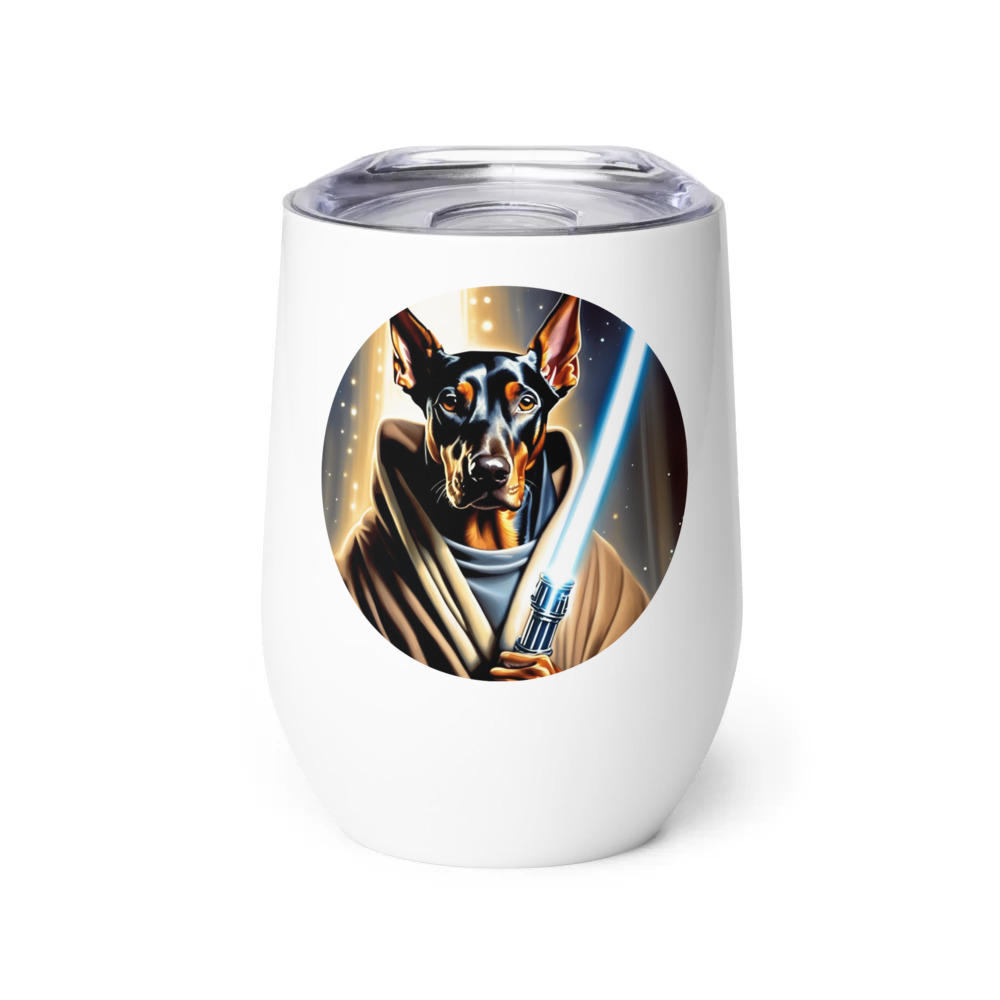 PugMug Custom Doberman Pinscher Wine Tumbler