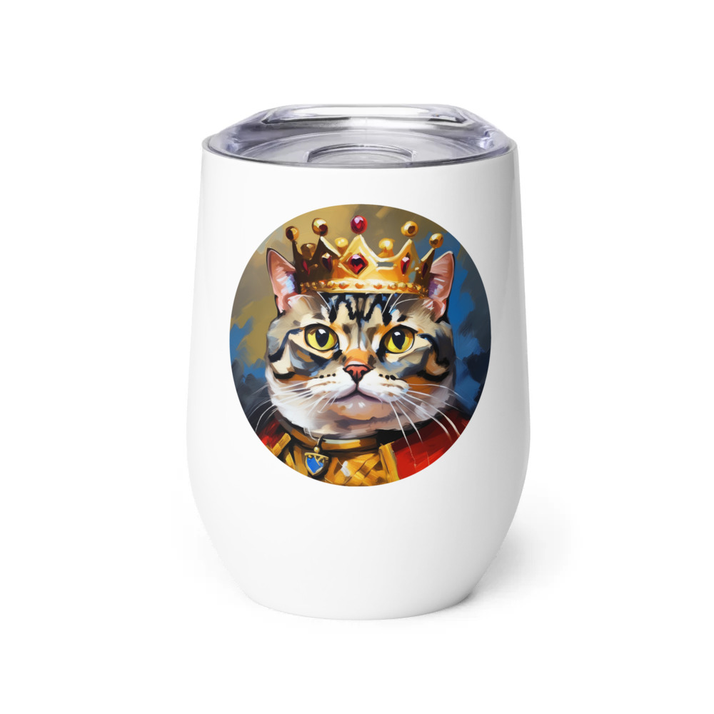 PugMug Custom Tabby Scottish Fold Cat Wine Tumbler