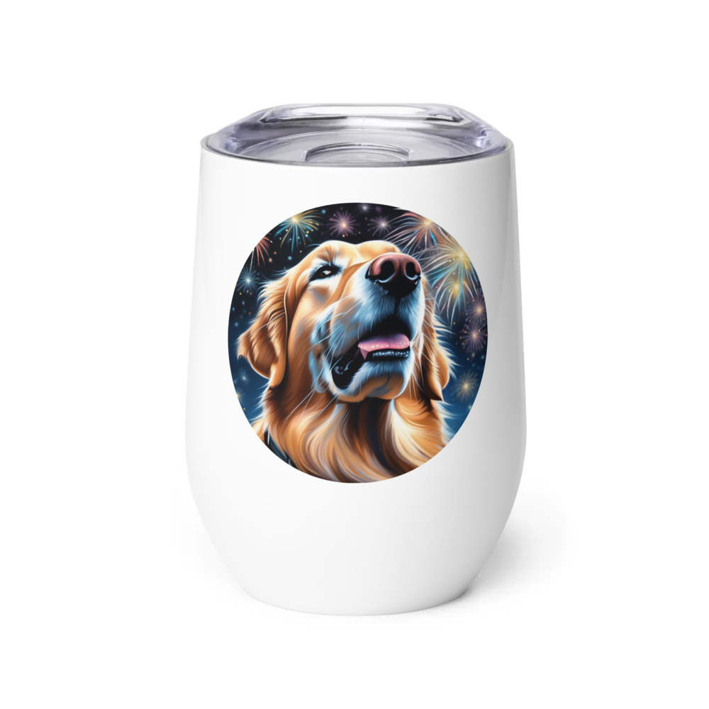 PugMug Custom Golden Retriever Wine Tumbler