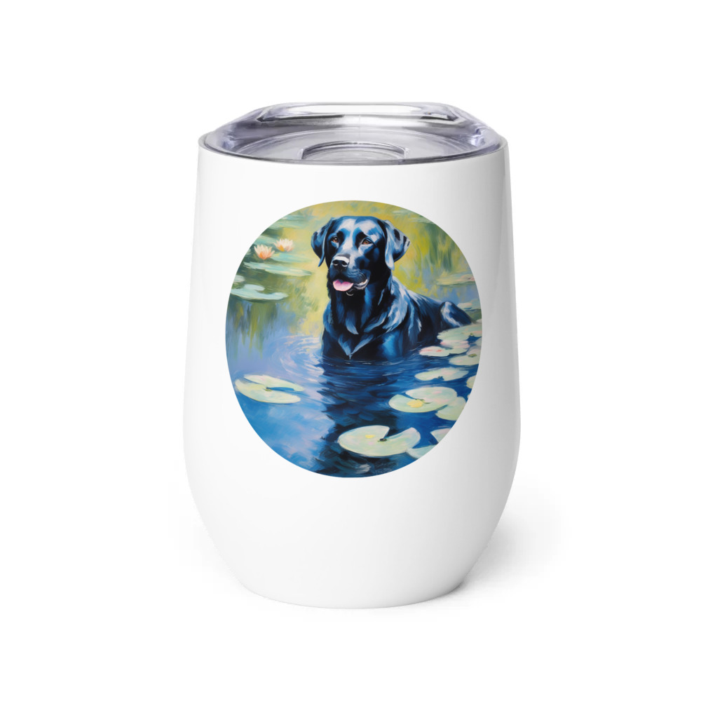 PugMug Custom Black Labrador Retriever Wine Tumbler