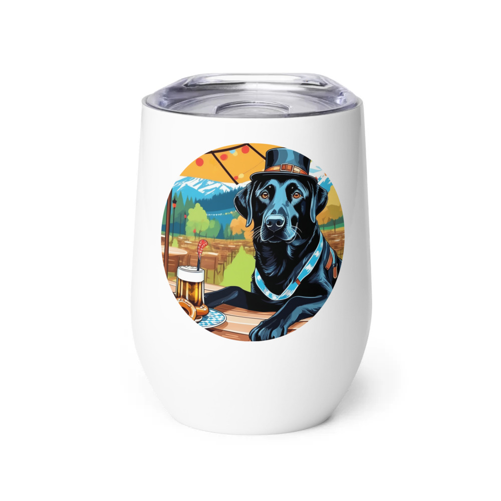 PugMug Custom Black Labrador Retriever Wine Tumbler