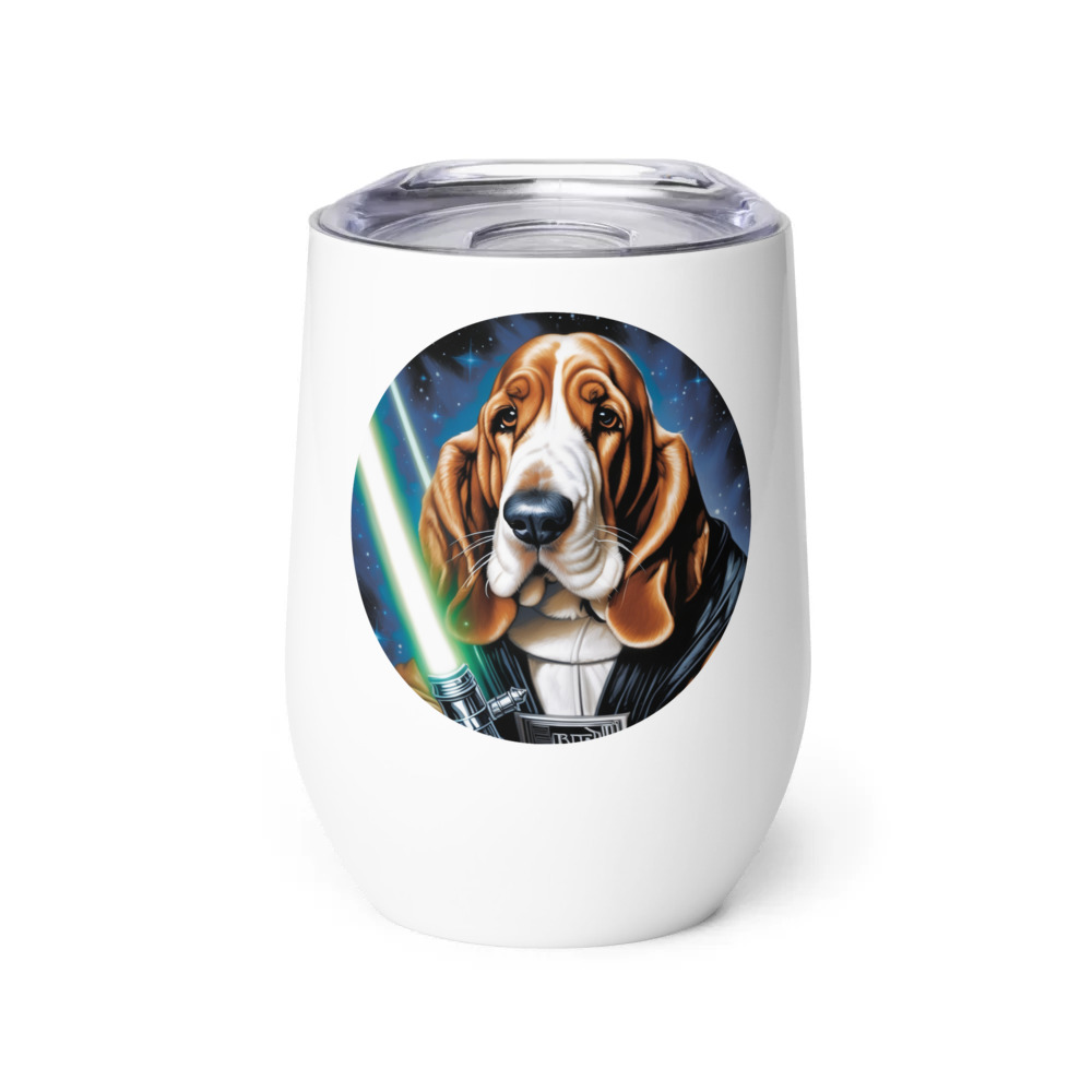 PugMug Custom Basset Hound Wine Tumbler