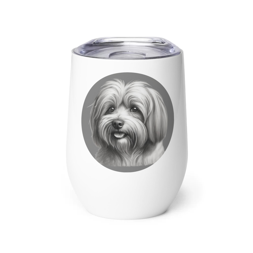 PugMug Custom Tan Havanese Dog Wine Tumbler