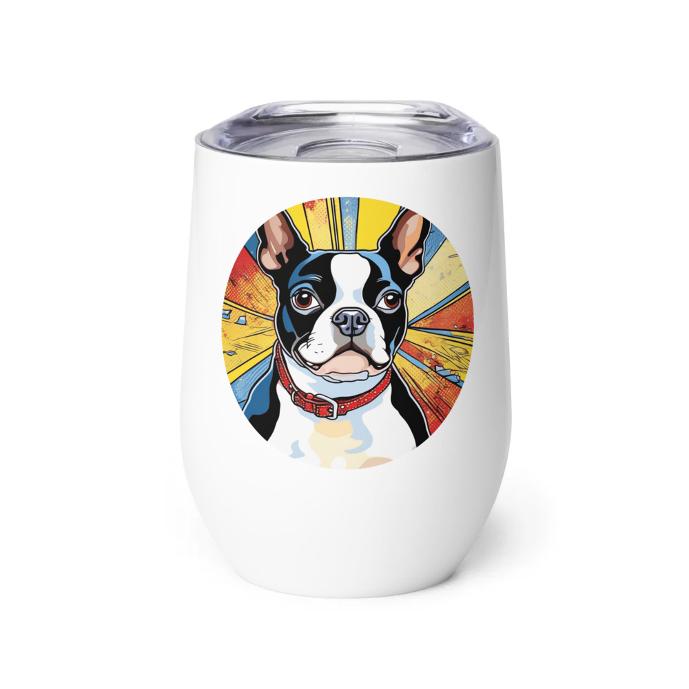 PugMug Custom Boston Terrier Wine Tumbler