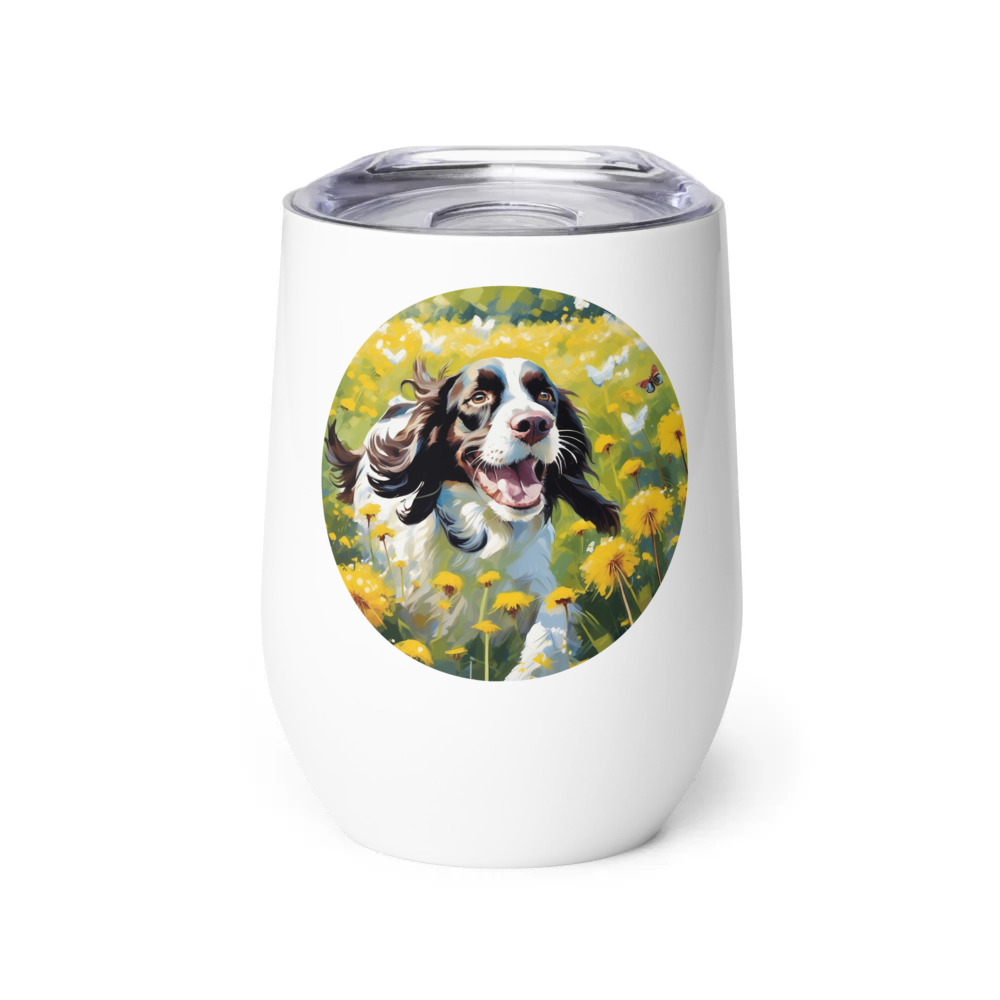 PugMug Custom English Springer Spaniel Wine Tumbler