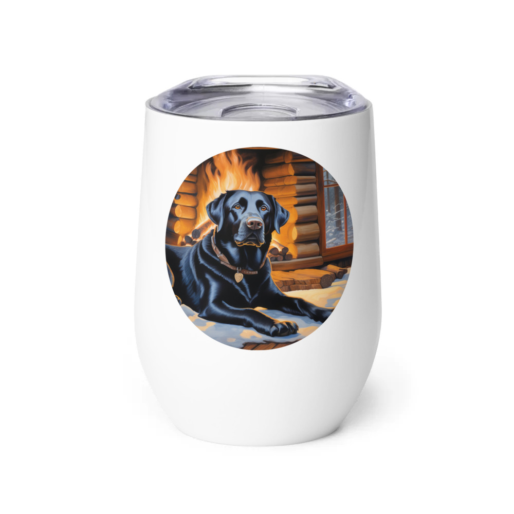 PugMug Custom Black Labrador Retriever Wine Tumbler