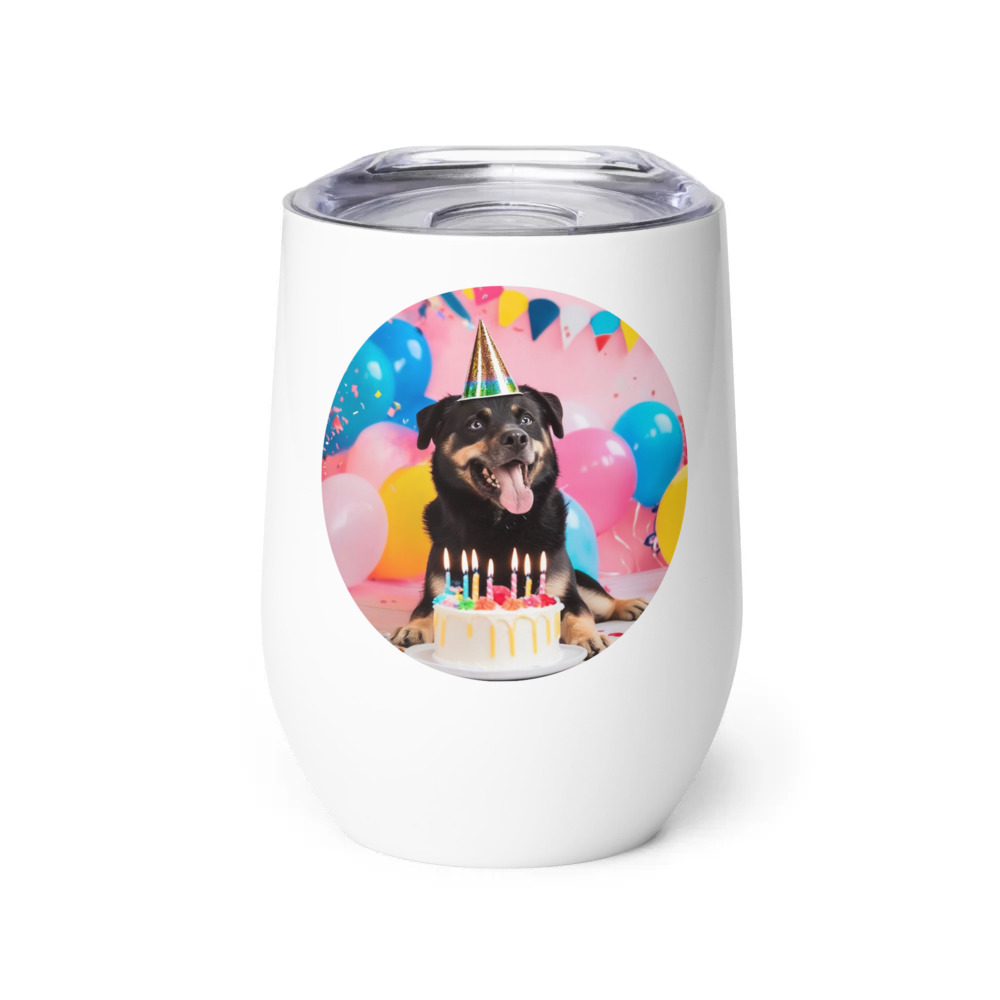 PugMug Custom Blue Wine Tumbler