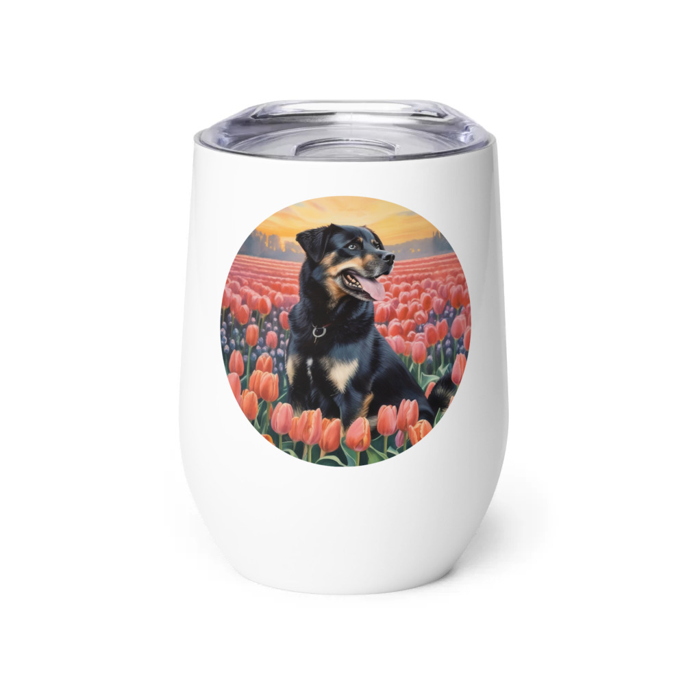 PugMug Custom Blue Wine Tumbler