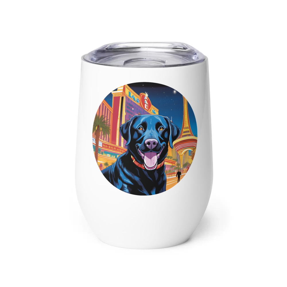 PugMug Custom Black Labrador Retriever Wine Tumbler