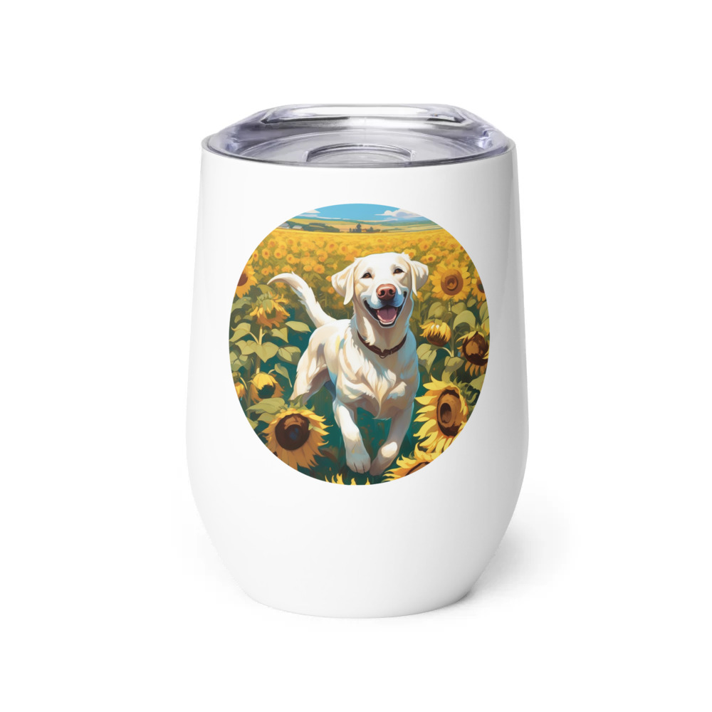 PugMug Custom White Labrador Retriever Wine Tumbler