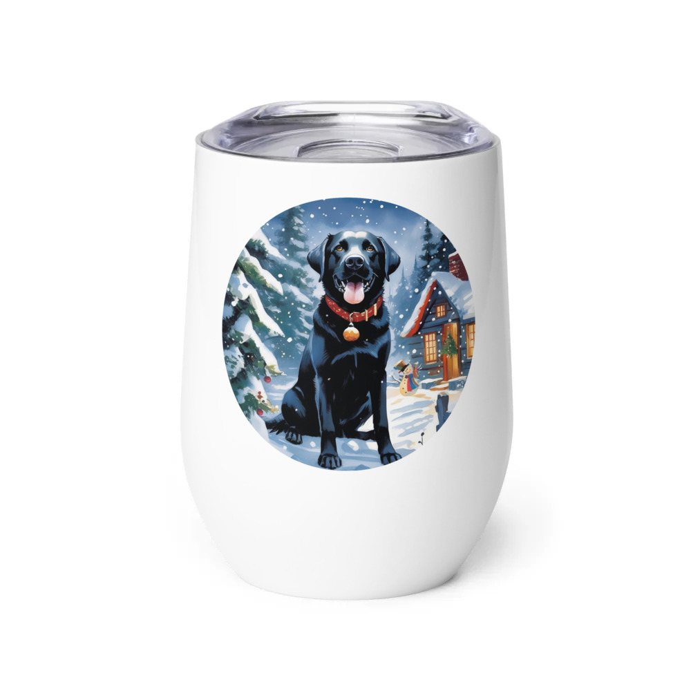 PugMug Custom Black Labrador Retriever Wine Tumbler