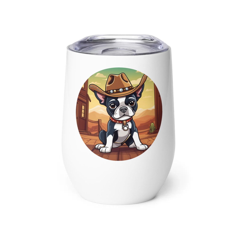 PugMug Custom Boston Terrier Wine Tumbler