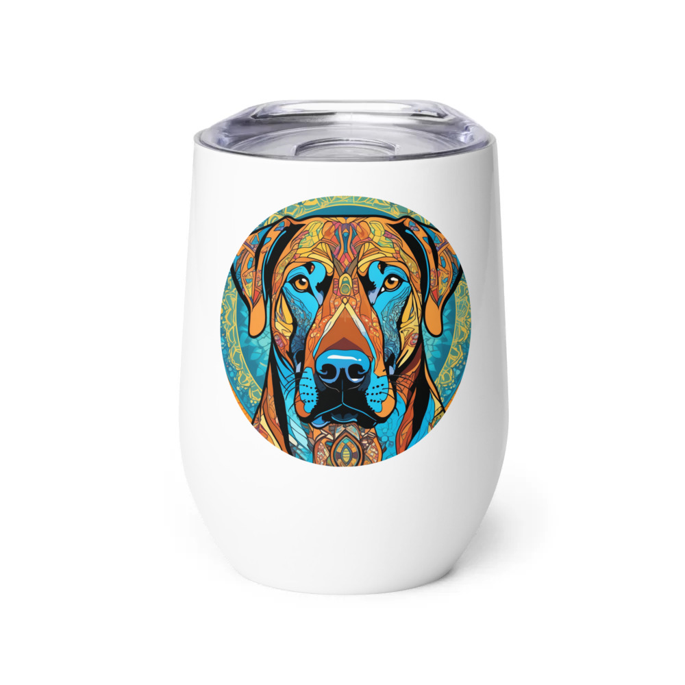 PugMug Custom Rhodesian Ridgeback Wine Tumbler