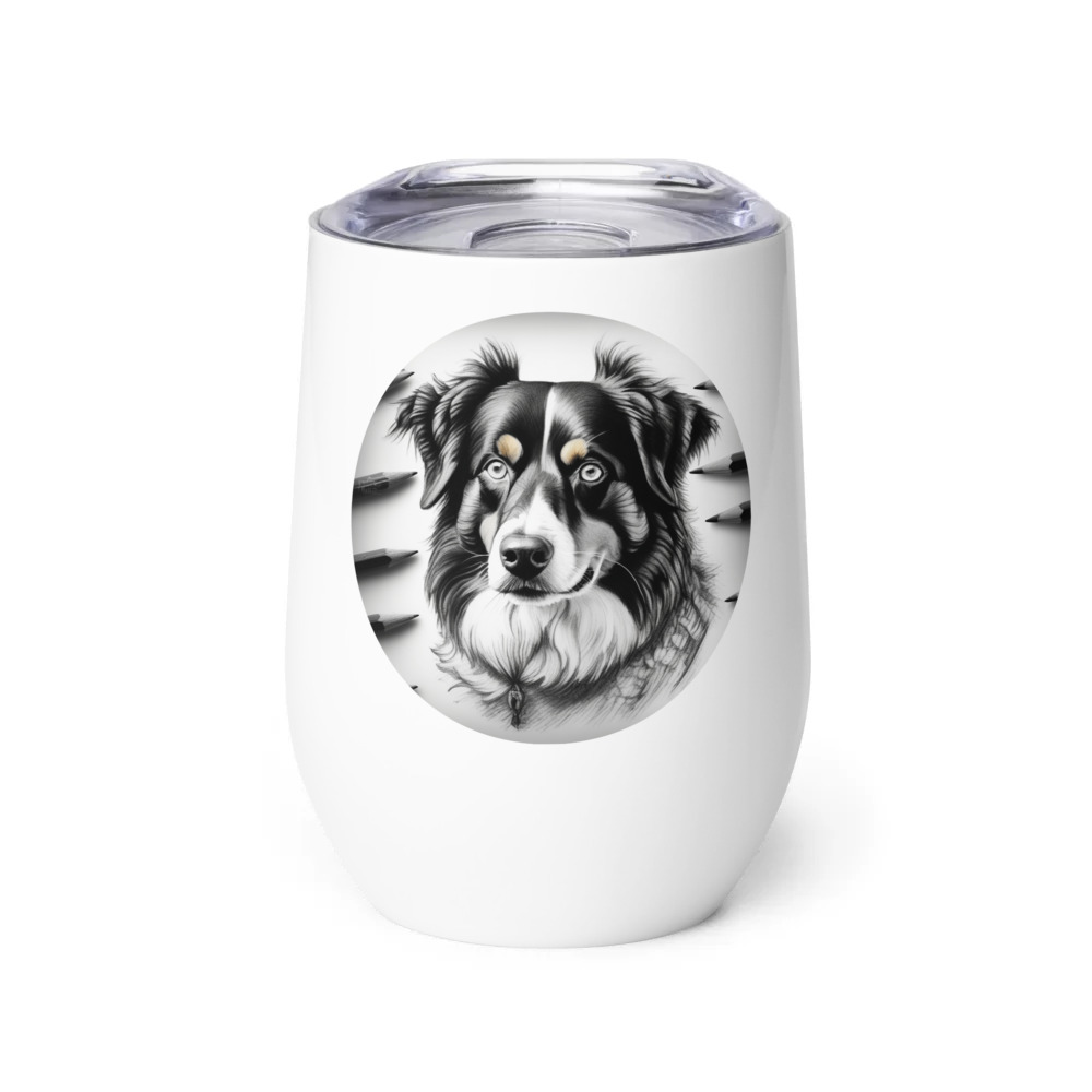 PugMug Custom Miniature American Shepherd Wine Tumbler