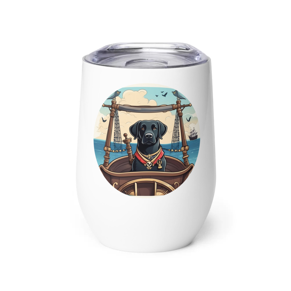 PugMug Custom Black Labrador Retriever Wine Tumbler