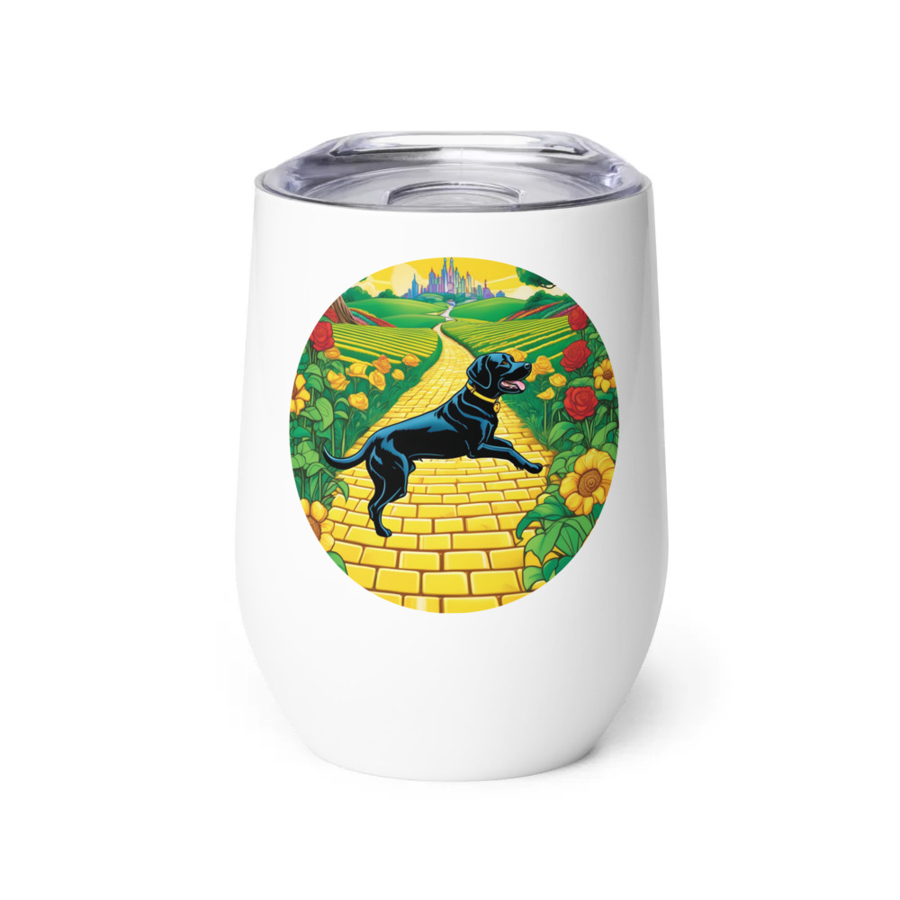 PugMug Custom Black Labrador Retriever Wine Tumbler