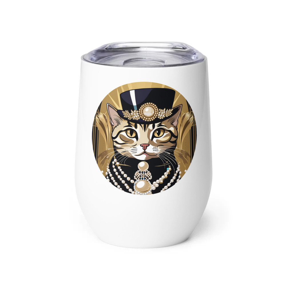 PugMug Custom Tabby Scottish Fold Cat Wine Tumbler