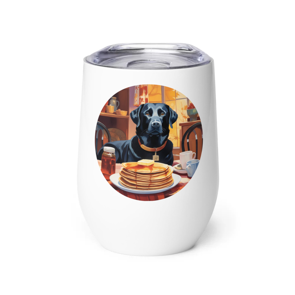 PugMug Custom Black Labrador Retriever Wine Tumbler