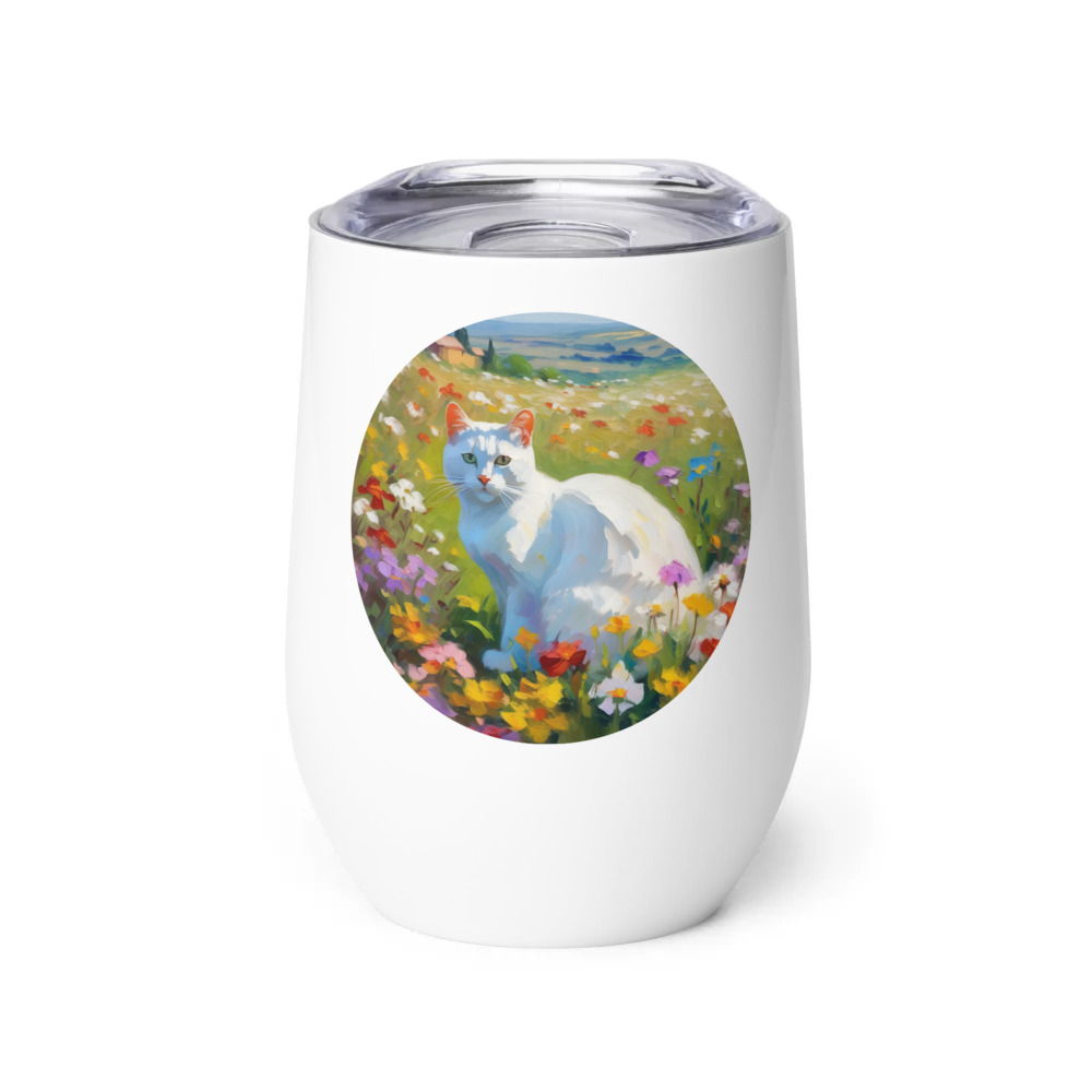 PugMug Custom White Exotic Cat Wine Tumbler