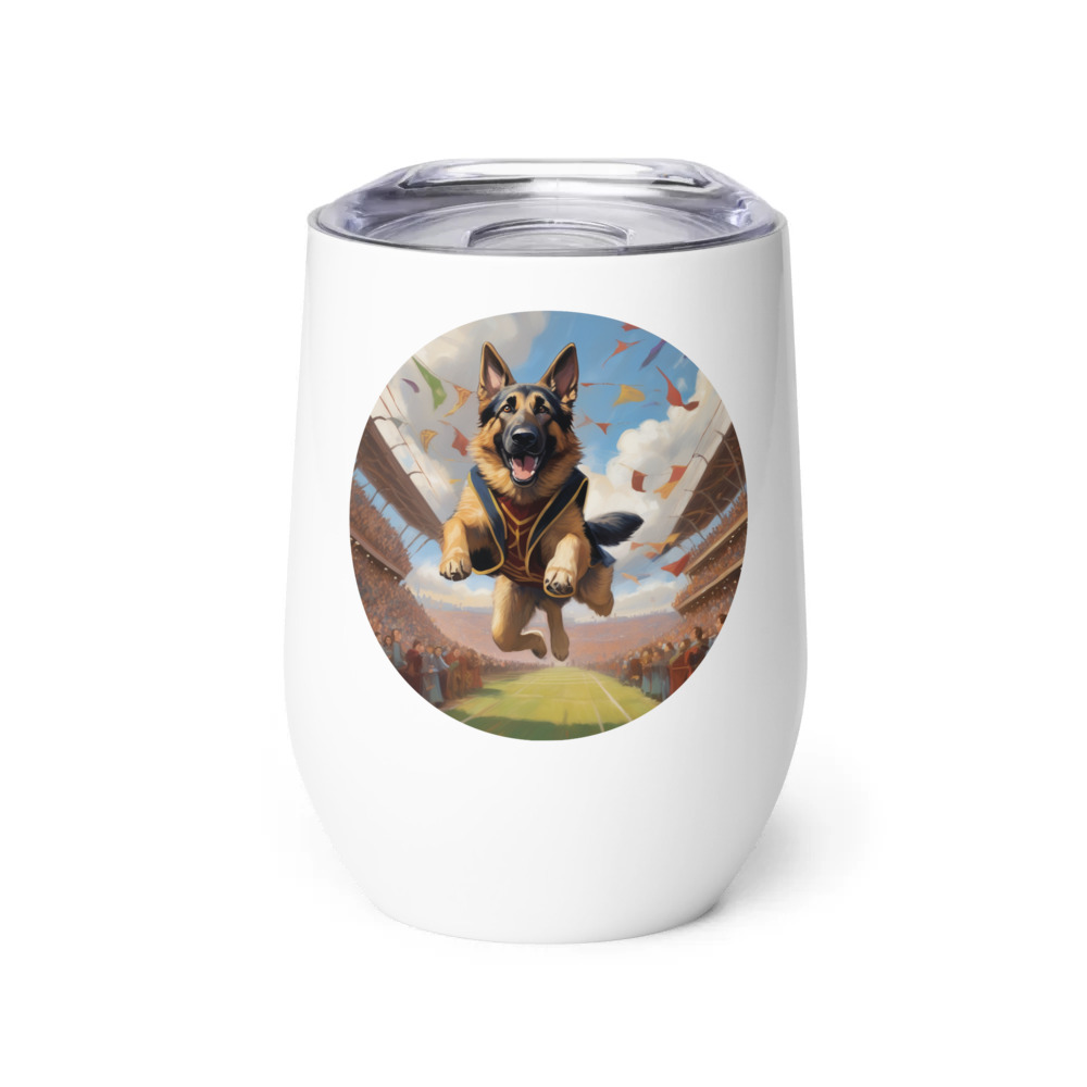 PugMug Custom German Shepherd Dog Wine Tumbler