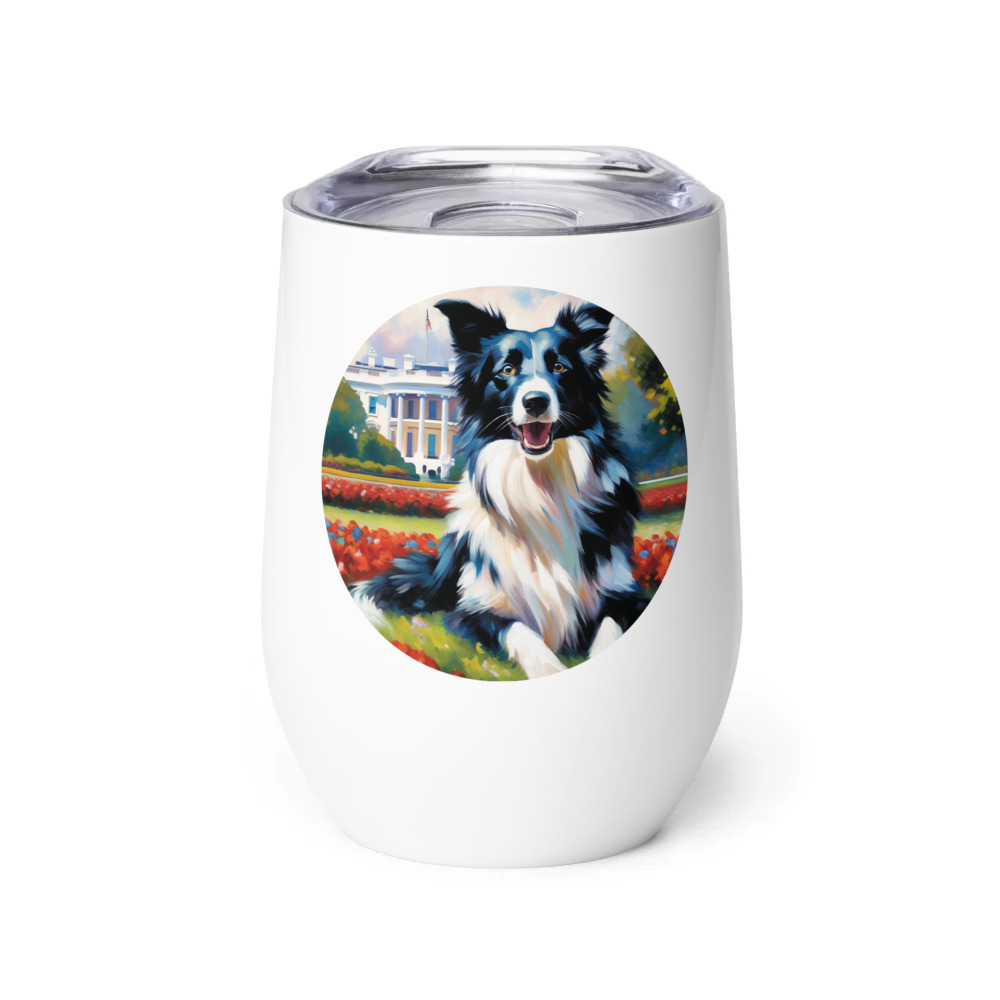 PugMug Custom Border Collie Wine Tumbler