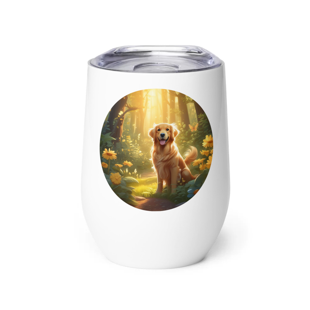 PugMug Custom Golden Retriever Wine Tumbler