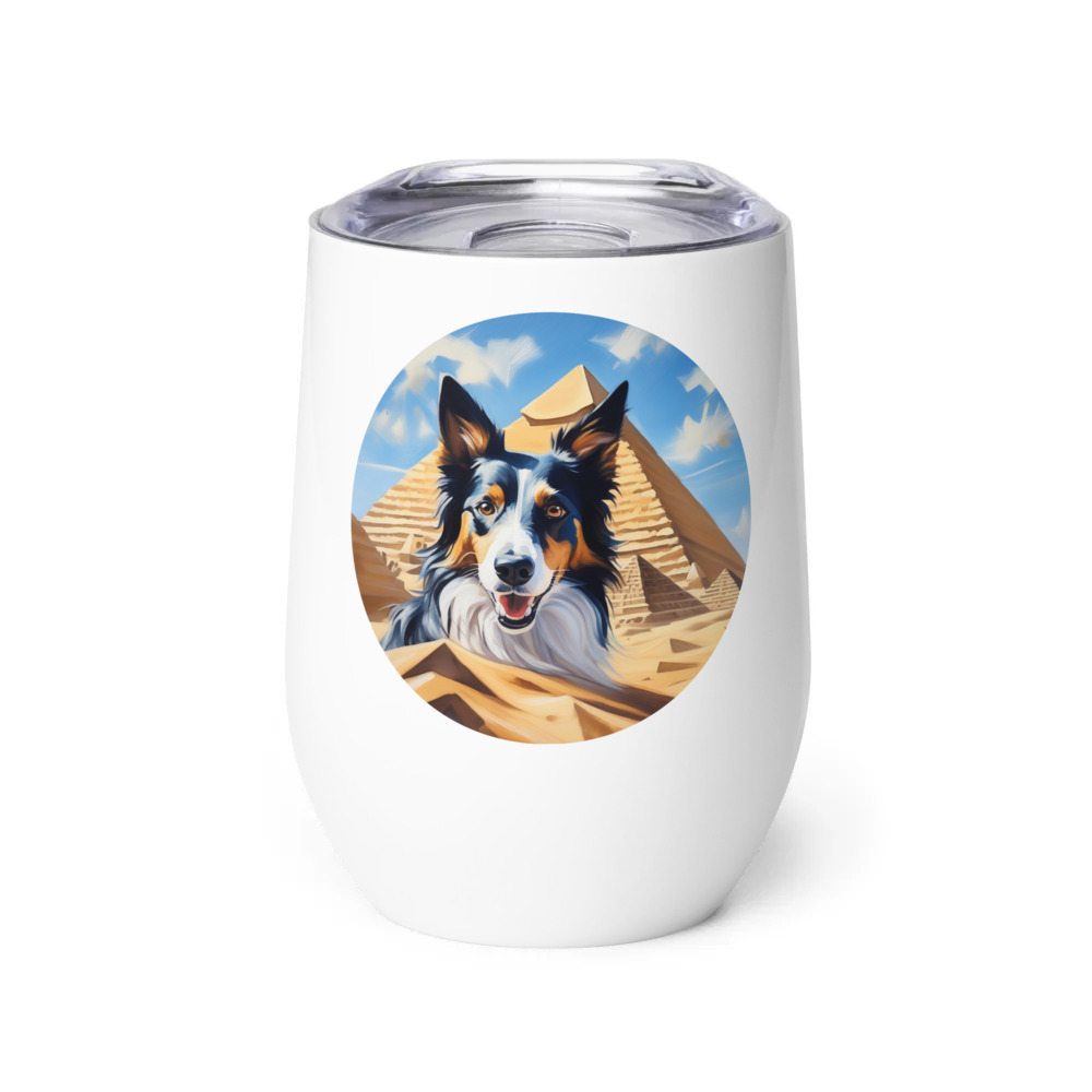 PugMug Custom Border Collie Wine Tumbler