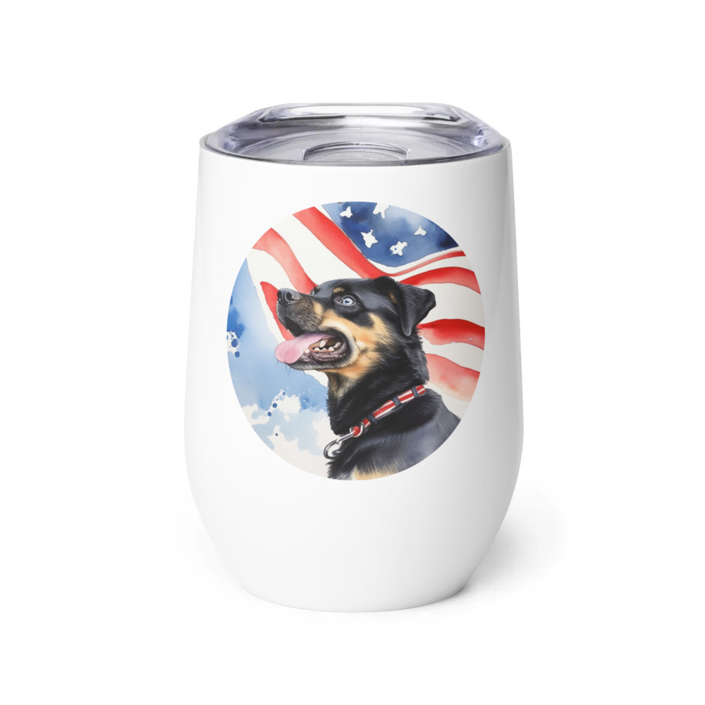 PugMug Custom Blue Wine Tumbler
