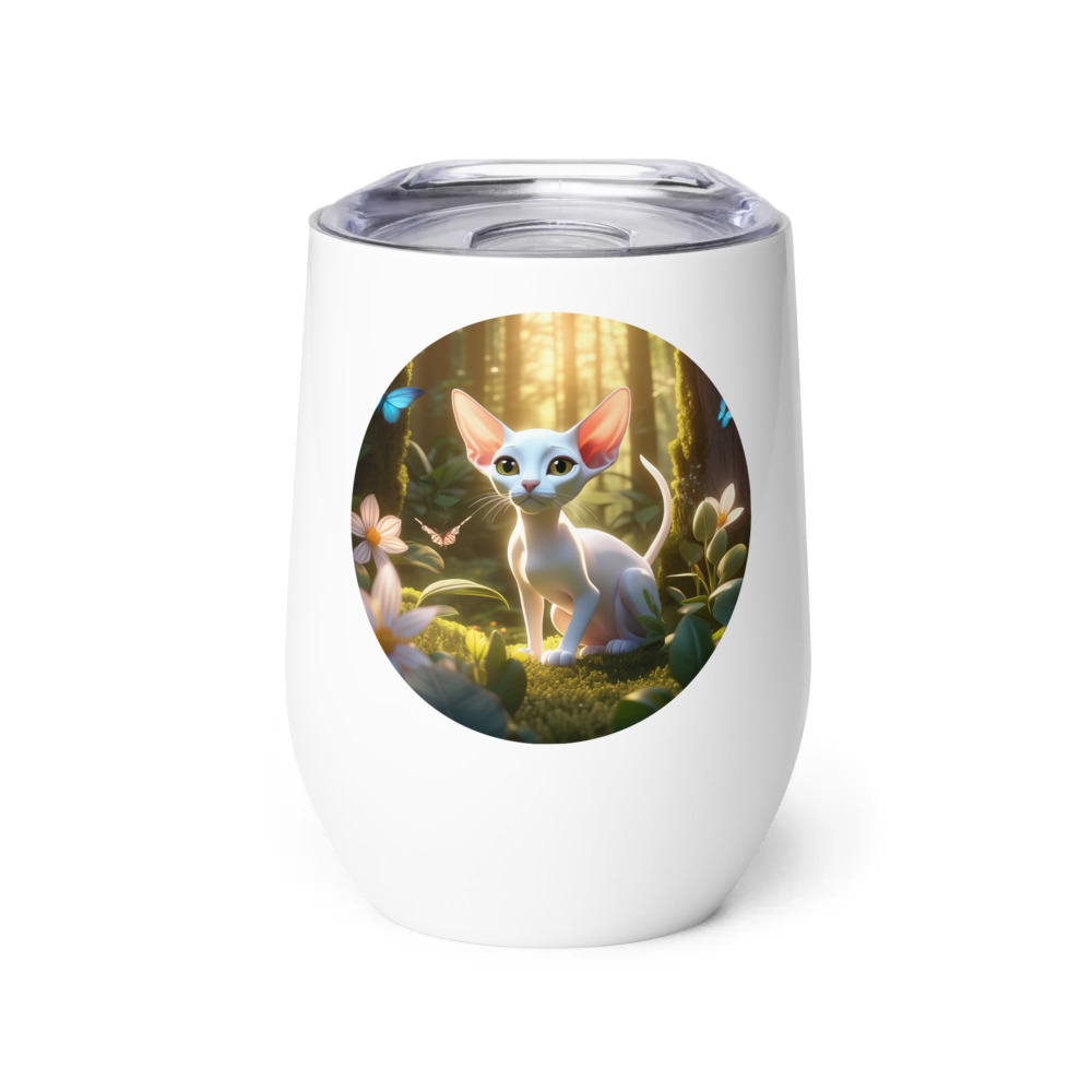 PugMug Custom White Sphynx Cat Wine Tumbler