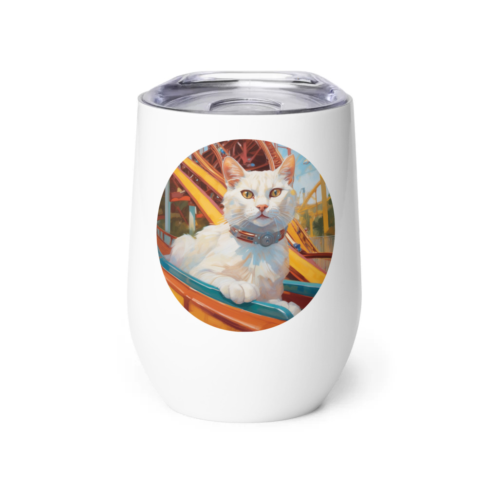 PugMug Custom White Exotic Cat Wine Tumbler