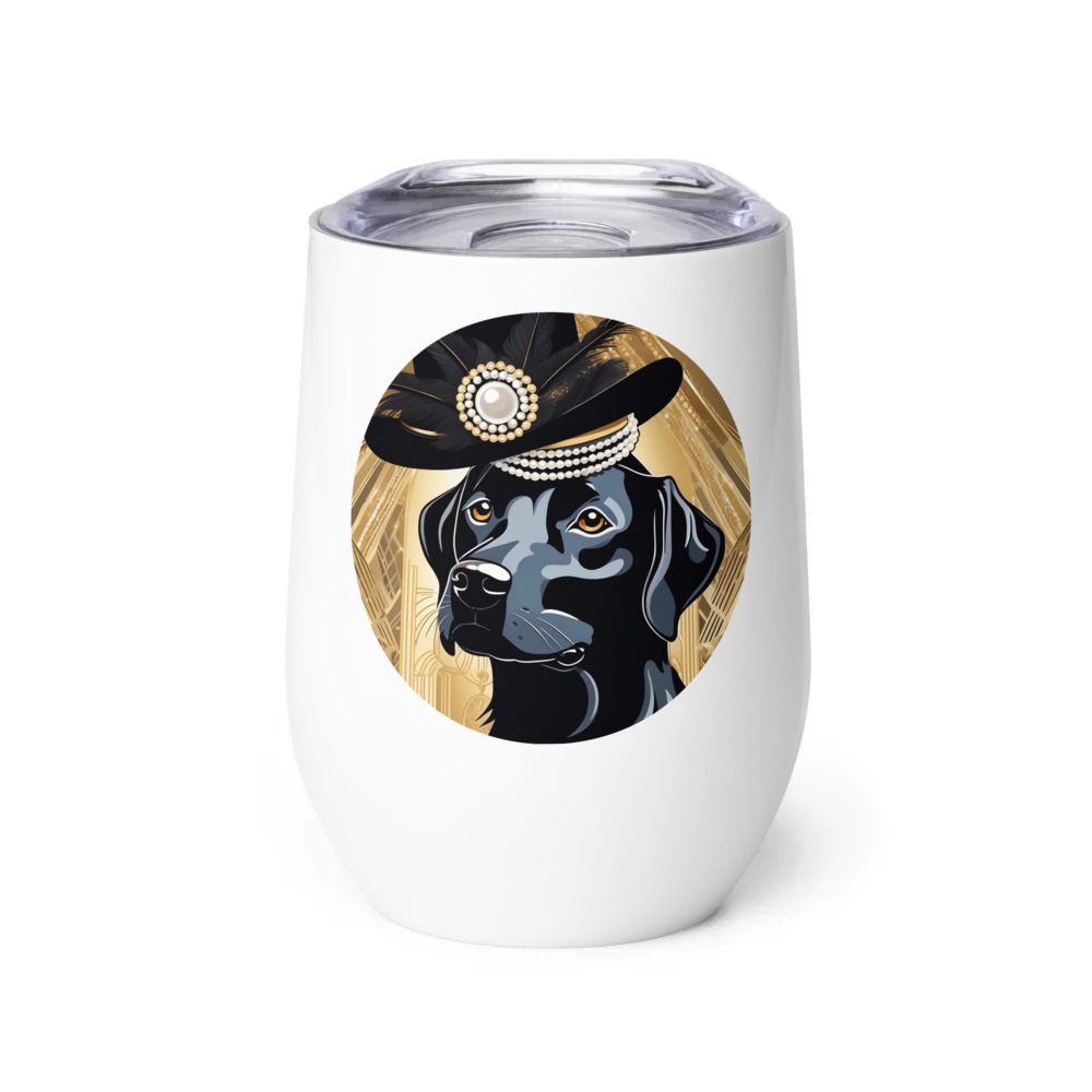 PugMug Custom Black Labrador Retriever Wine Tumbler