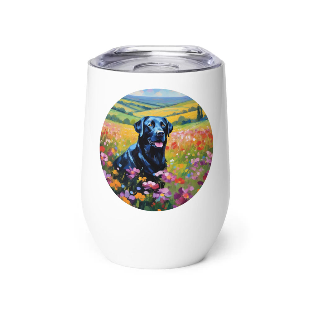 PugMug Custom Black Labrador Retriever Wine Tumbler