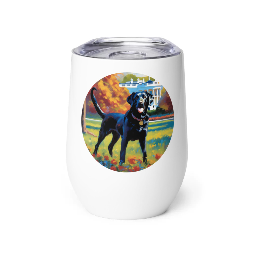 PugMug Custom Black Labrador Retriever Wine Tumbler