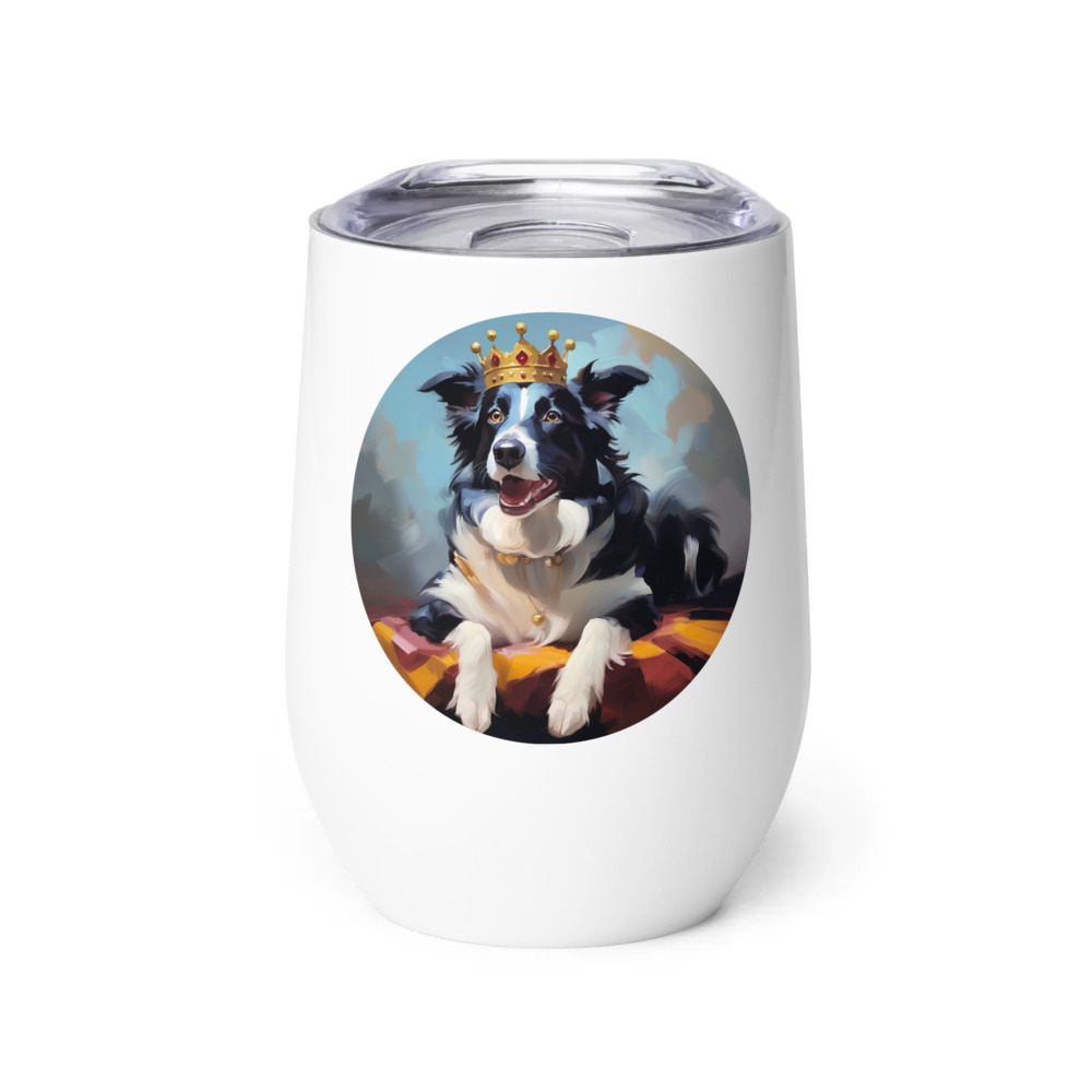 PugMug Custom Border Collie Wine Tumbler
