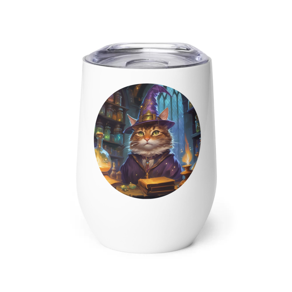 PugMug Custom Tabby Companion Cat Wine Tumbler