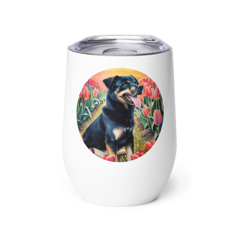 PugMug Custom Blue Wine Tumbler