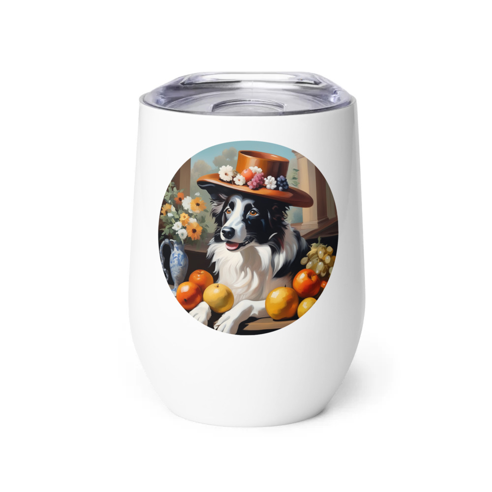 PugMug Custom Border Collie Wine Tumbler