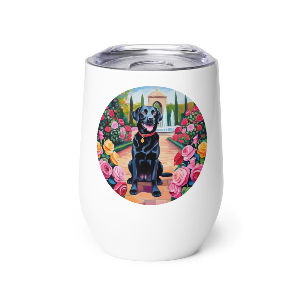 PugMug Custom Black Labrador Retriever Wine Tumbler