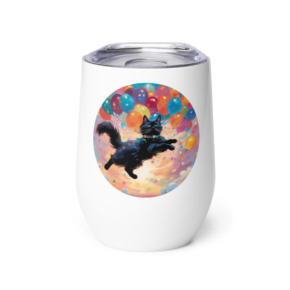 PugMug Custom Black Ragdoll Cat Wine Tumbler