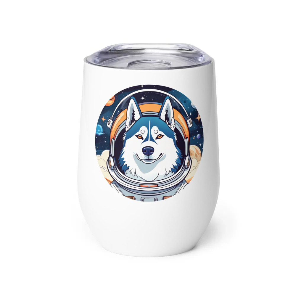 PugMug Custom Siberian Husky Wine Tumbler