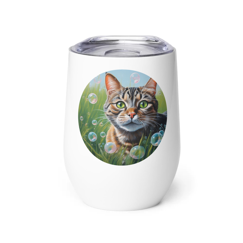 PugMug Custom Tabby Companion Cat Wine Tumbler