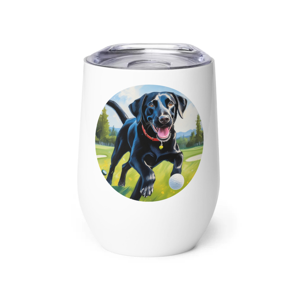 PugMug Custom Black Labrador Retriever Wine Tumbler