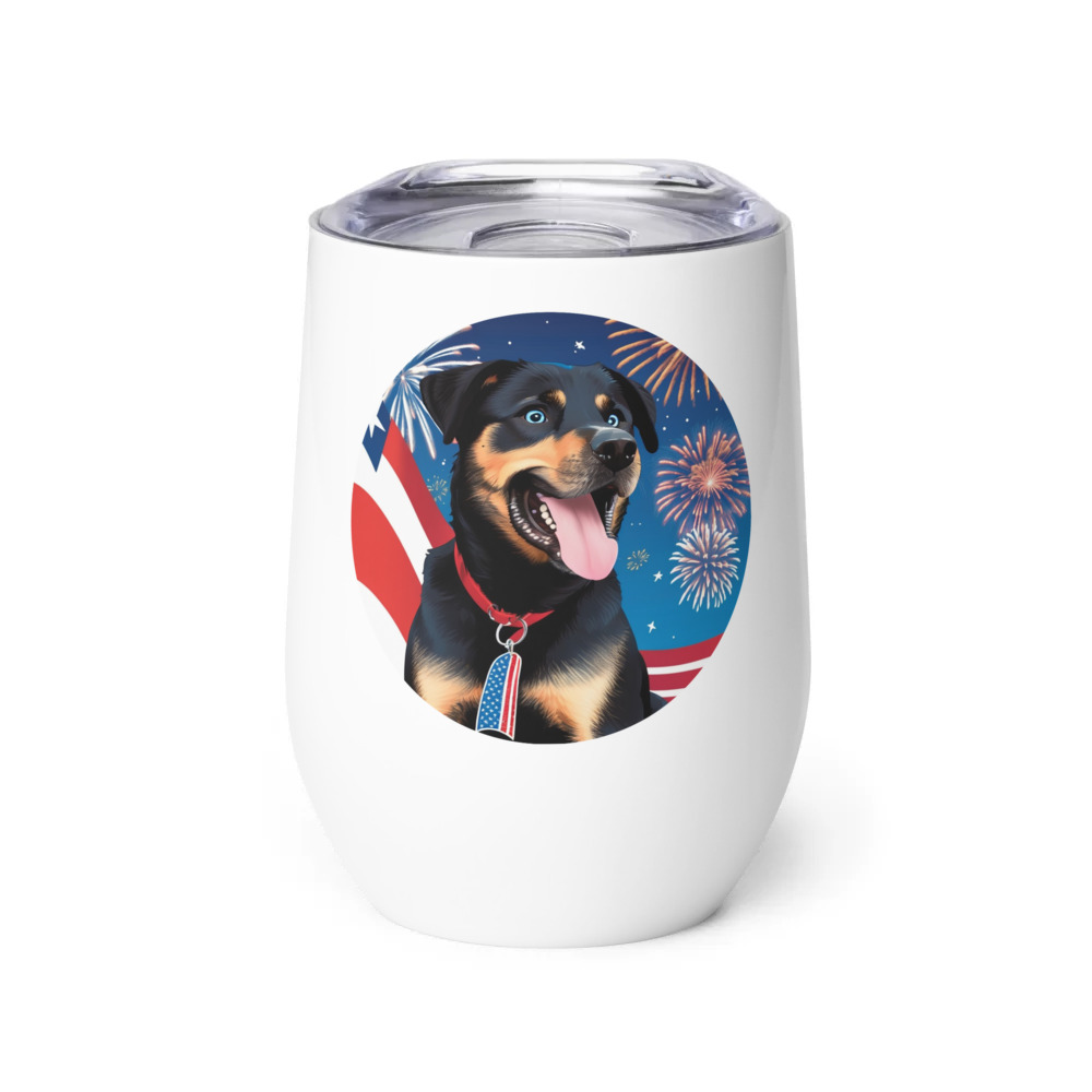 PugMug Custom Blue Wine Tumbler