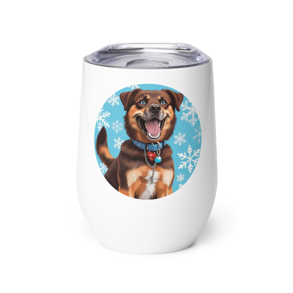PugMug Custom Blue Wine Tumbler