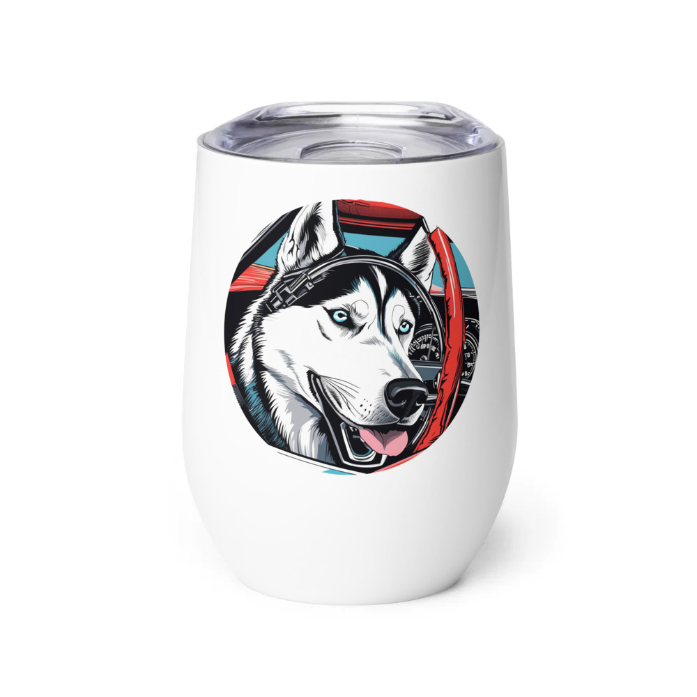 PugMug Custom Siberian Husky Wine Tumbler
